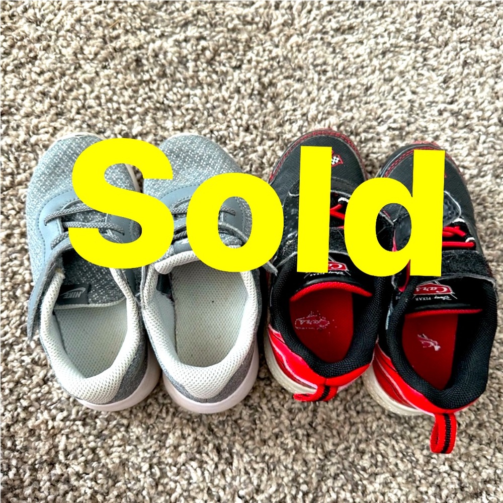 Nike and car sneakers size 8&9 for boys